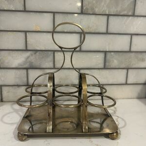 J. B. & Co Burmah Silver Warrented White Through Cruet Set Stand Vintage